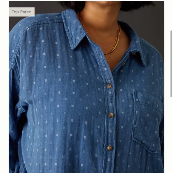 Anthropologie Pilcro Blue Button-down - Picture 6 of 12
